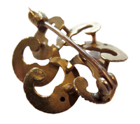 Eternal Knot Art Nouveau 14K Yellow Gold Brooch