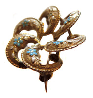 Eternal Knot Art Nouveau 14K Yellow Gold Brooch