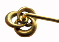 Eternal Knot Art Nouveau Enamel 14K Yellow Gold Stickin