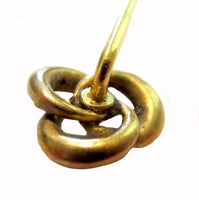 Eternal Knot Art Nouveau Enamel 14K Yellow Gold Stickin