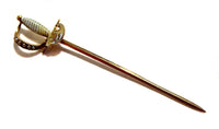 Sword Stickpin Art Nouveau - Antique 14K And Enamel Crest