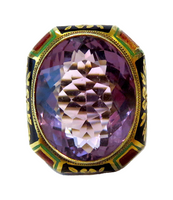 Nouveau Gold Enamel And Amethyst Ring Marcus & Co