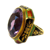 Nouveau Gold Enamel And Amethyst Ring Marcus & Co