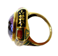 Nouveau Gold Enamel And Amethyst Ring Marcus & Co