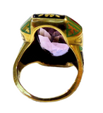 Nouveau Gold Enamel And Amethyst Ring Marcus & Co