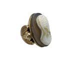 Venus - Cameo Carnelian Agate Mounted In Silver Gilt Ring Cupids