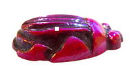 Tiffany Glass Scarab Ruby Red Favrlle UnMounted Large Rare LC Tiffany