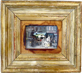 J. Platt (John Platt) Miniature Horse Drawn Wagon Painting Circa 1920