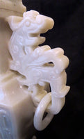 Lavender Jadeite Vase Loose Rings Dragons