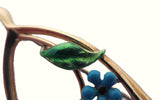 Krementz Antique - Art Nouveau 14K Yellow Gold Enamel Wishbone Brooch