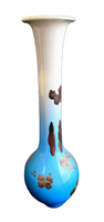 Japanese Glazed Pottery Long Neck Vase - Satsuma Or Studio Vase