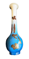 Japanese Glazed Pottery Long Neck Vase - Satsuma Or Studio Vase