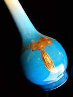 Japanese Glazed Pottery Long Neck Vase - Satsuma Or Studio Vase