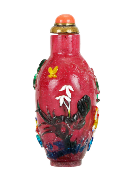 Peking Glass Overlay Snuff Bottle