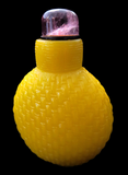 Imperial Yellow Snuff Bottle Basket Weave Pink/Red Tourmaline Top