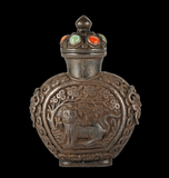 Mongolian Style Silver Snuff Bottle