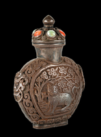 Mongolian Style Silver Snuff Bottle