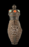 Mongolian Style Silver Snuff Bottle