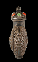 Mongolian Style Silver Snuff Bottle