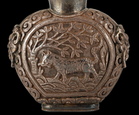 Mongolian Style Silver Snuff Bottle