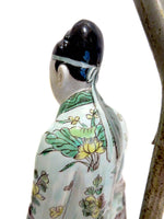 Pair Chinese Porcelain Famille Verte Figures Mounted As Lamps Qing