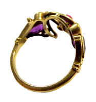 Ruby Diamond Amethyst Horseshoe Victorian Ring