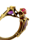 Ruby Diamond Amethyst Horseshoe Victorian Ring