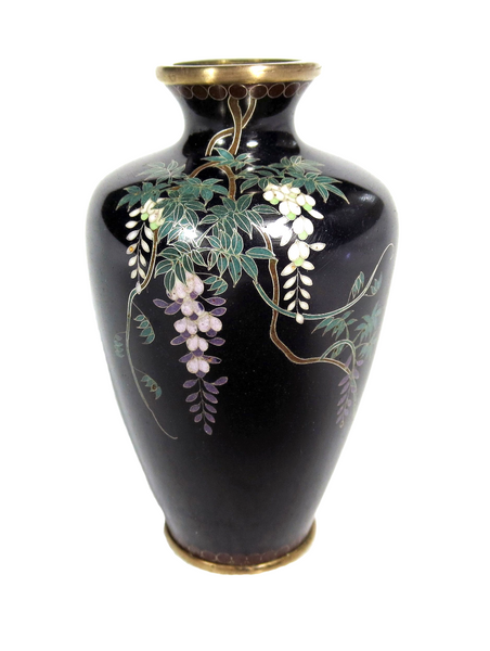 Cloisonné Silver Wire Vase Japanese Meiji Period