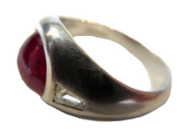 Burma Ruby Cabochon Ring Platinum And Diamonds