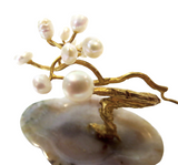 Pearl 14K Gold Agate Miniature Tree