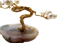 Pearl 14K Gold Agate Miniature Tree