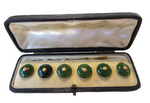 Jadeite & Gold Imperial Green Antique Buttons/Studs