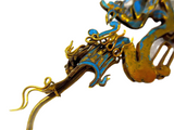 Kingfisher Feather Silver Gilt Spoon Dragon Phoenix 19th Century