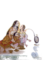 Indian Miniature Painting Two Women 18th/19th Century