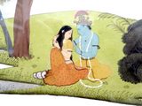 Indian Miniature Painting Man And Woman By River 18th/19th Century