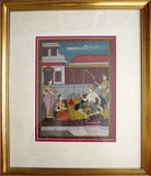 Indian Miniature Painting Man And Three Woman Servants 18th/19th Century