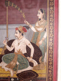 Indian Miniature Painting Man And Three Woman Servants 18th/19th Century