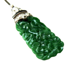 Imperial Green Jadeite Art Deco Pendant Necklace