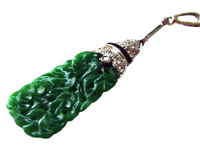 Imperial Green Jadeite Art Deco Pendant Necklace