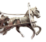 Cossack & Horse Antique Sterling Silver Brooch Russian Signed Original Box