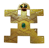 Oswaldo Guayasamin 18K And Emerald Pre Columbian Style Pin/Pendant