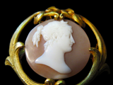 Art Nouveau 14K Cameo Brooch/Pendant - Diana