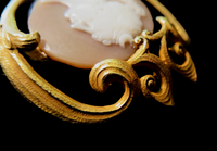 Art Nouveau 14K Cameo Brooch/Pendant - Diana