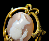 Art Nouveau 14K Cameo Brooch/Pendant - Diana