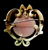 Art Nouveau 14K Cameo Brooch/Pendant - Diana