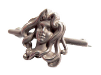 Art Nouveau Sterling Silver Maiden - Lady Brooch By William Link