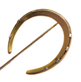 Horseshoe Stickpin Art Nouveau 14k White And Yellow Gold Riker Bros