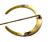 Horseshoe Stickpin Art Nouveau 14k White And Yellow Gold Riker Bros