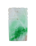 Apple Green Jadeite Seal Pendant Foo Lion Top