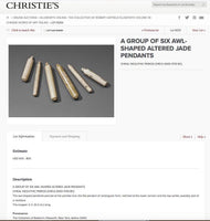 Jade Awl Needle Shape Pendant Liangzhi Ex: Christie's 1987
